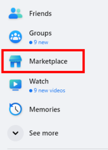 Facebook Marketplace where to find it in the menu