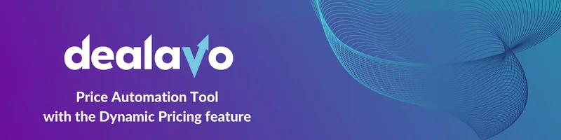 Dealavo logo and white text over purple background